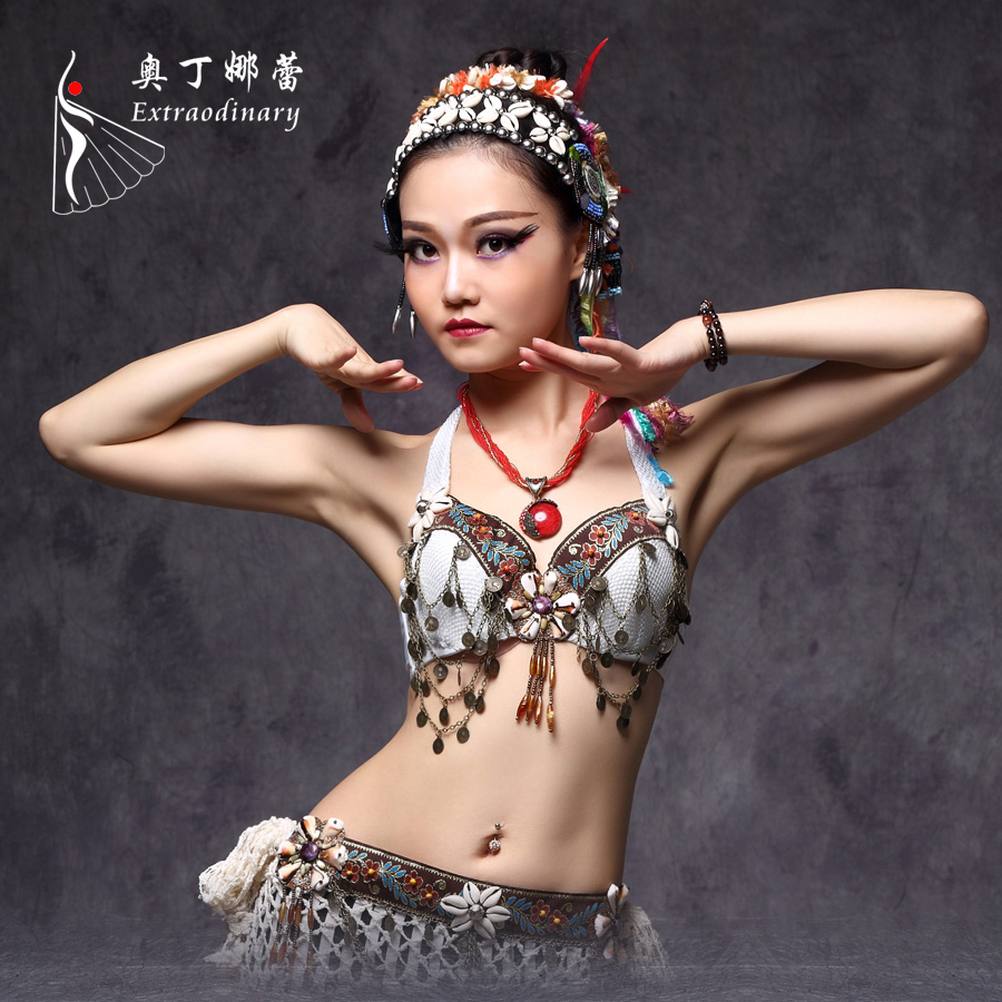 Odinna Lei New Belly Dance Tribal Wind White Bra Performance blouses Performance Skill Bra Adult Female