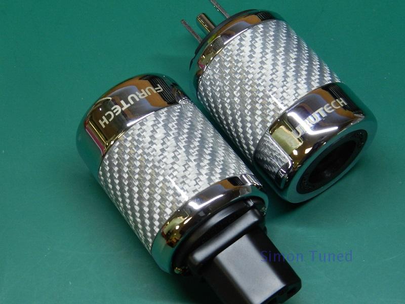 Taiwanese ancient river carbon fiber power plug tail rhodium-plated carbon fiber American standard power plug plug tail
