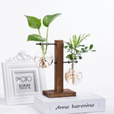 Творческая деревянная полка гидропонные зеленые растения Внутреннее зеленое растение зеленое горшок маленький стеклянный ваза офис на рабочем столе украшения