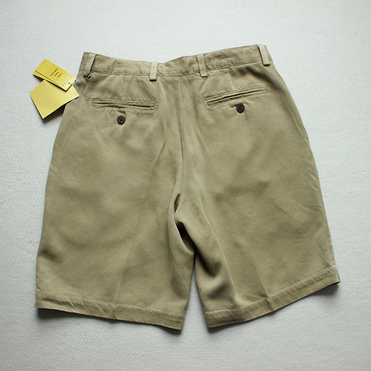 Mùa hè mới Sven retro men nặng lụa dệt lụa dệt quần short Bermuda quần thường quần short kaki nam
