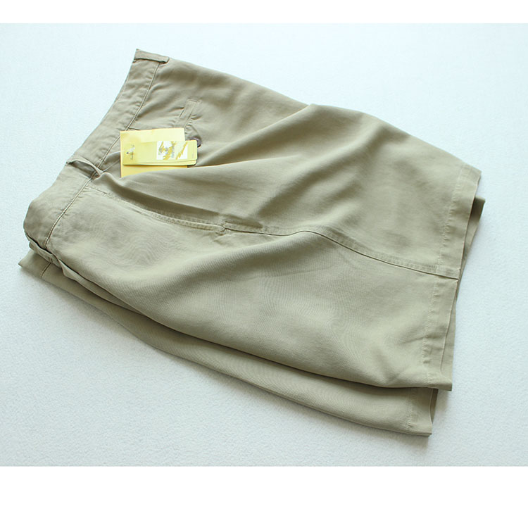 Mùa hè văn học mới Sven nam retro 100 lụa dệt lụa Bermuda quần short giản dị (sọc 2) quần short thô nam