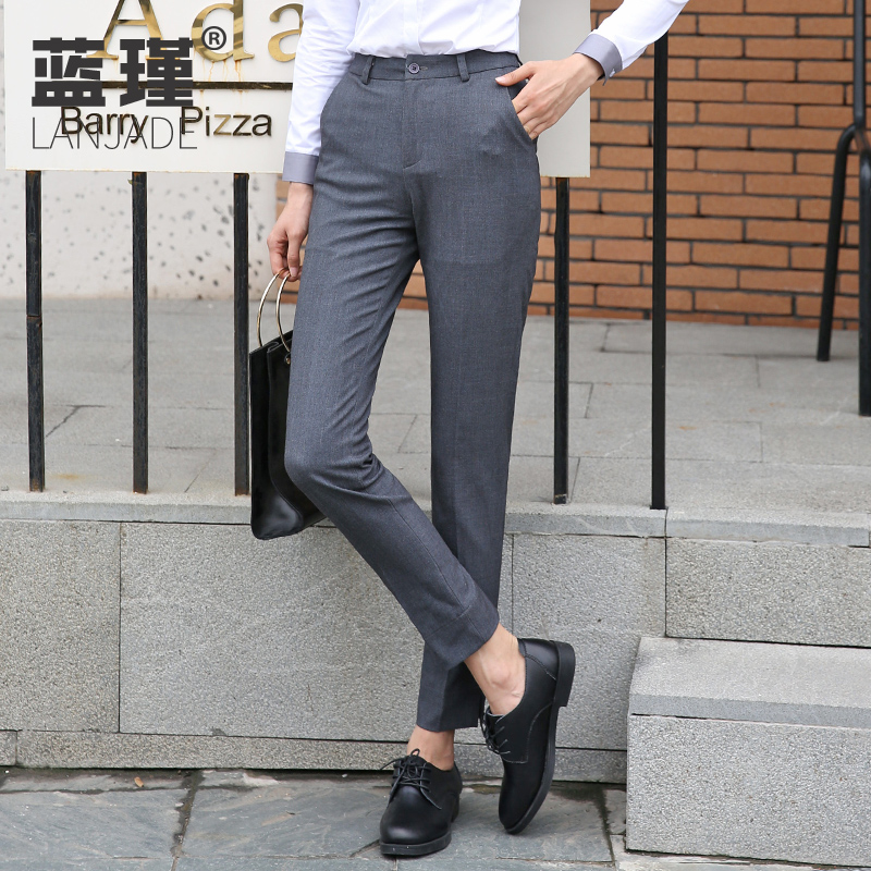 Suit pants women's pants fall/winter overalls pants professional dress pants slim to work small feet pants padded