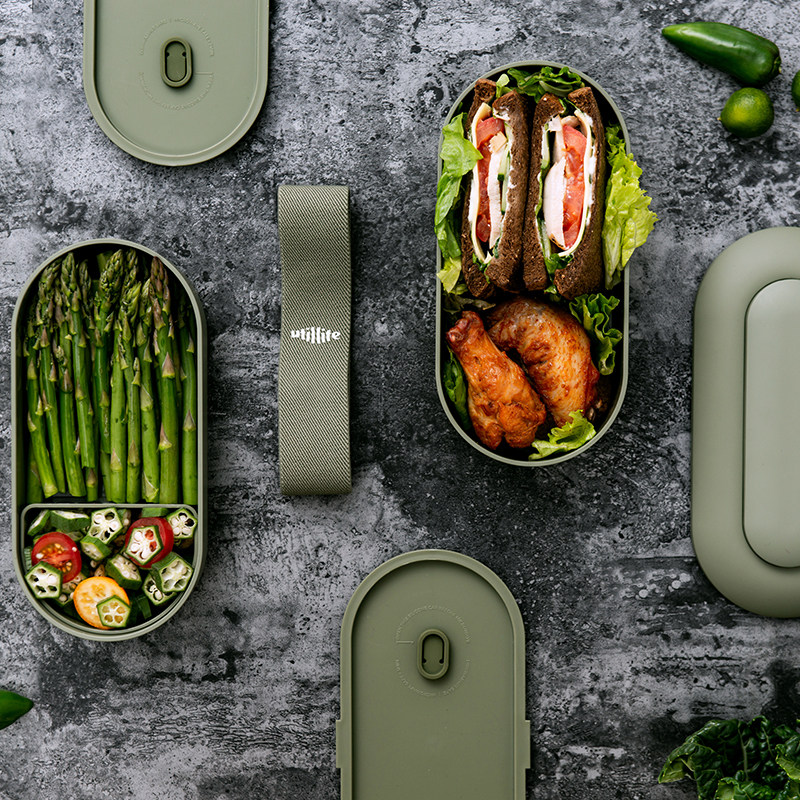 Chen Zi by the same Canadian Utillife double-layer separation Japanese bento box fresh microwave heating lunch box