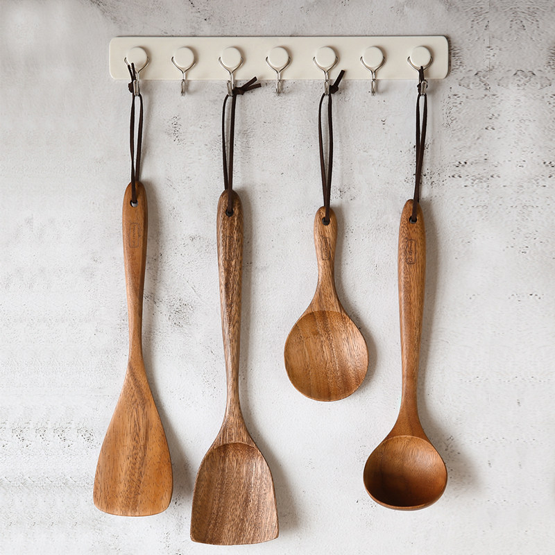 Lcliving Thailand imported sautéed vegetable shovels soup with rice spoon Frying Kitchen Pan Shovel chopsticks Home woody without dipping into the pan