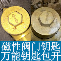 Water meter key magnetic lock valve door switch water meter front wrench for heating hexagonal side six-sided