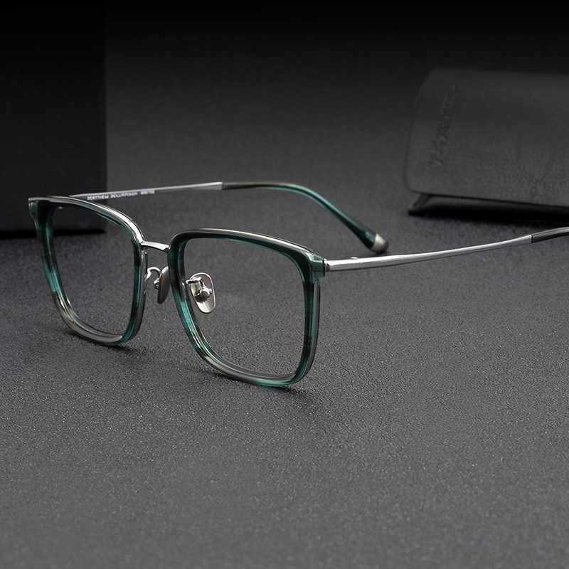 Dujia Hard Goods Japanese and Korean Artistic Square Glasses Frame for Large Faces, Pure Titanium Ultra-Lightweight Material Frame for Men and Women Dujia Hard Goods Japanese and Korean Artistic Square Glasses Frame for Large Faces, Pure Titanium Ultra-Lightweight Material Frame for Men and Women