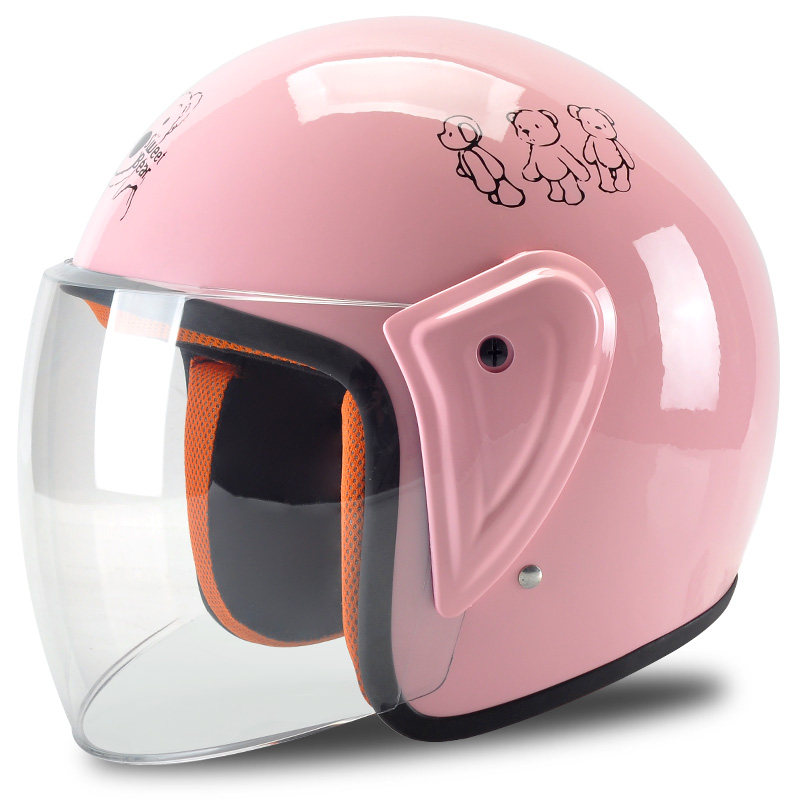 Electric battery motorcycle helmet gray man and lady four seasons general heating semi-helmet cute Han version safety cap