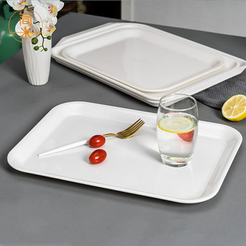 White melamine tray rectangular cake bread tray