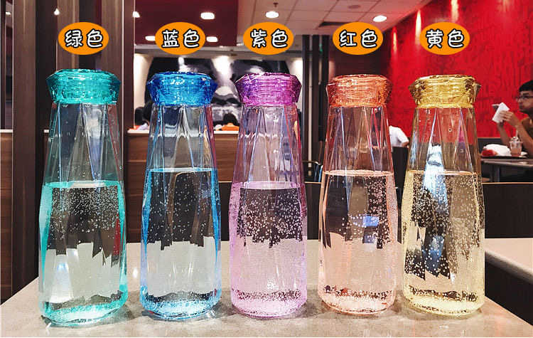 第二件0元 ins网红星空钻石玻璃水杯 图1