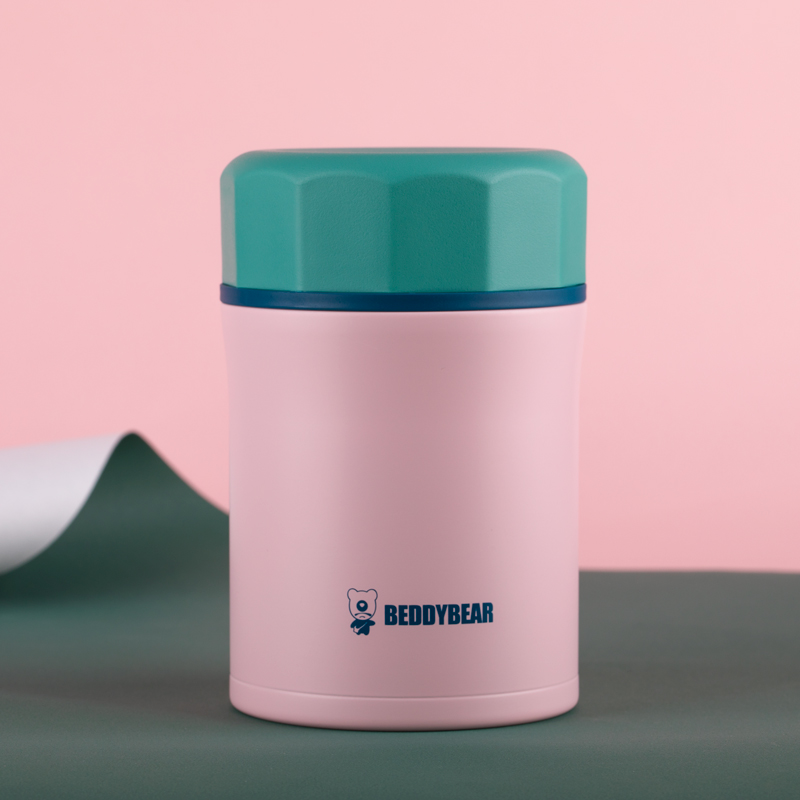 Cup bear 2018 new stewed pot stainless steel solid color insulation lunch box insulation bucket porridge bucket stewed beaker stewed pot