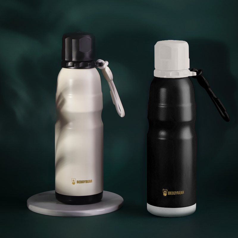 Cup with Bear Sports Kettle Insulation cold cup New outdoor travel Sport water glass on-board