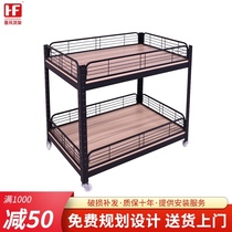 Jinfeng shelves Promotional float shelves Wheeled dump truck Shopping mall supermarket Metal stacker display table