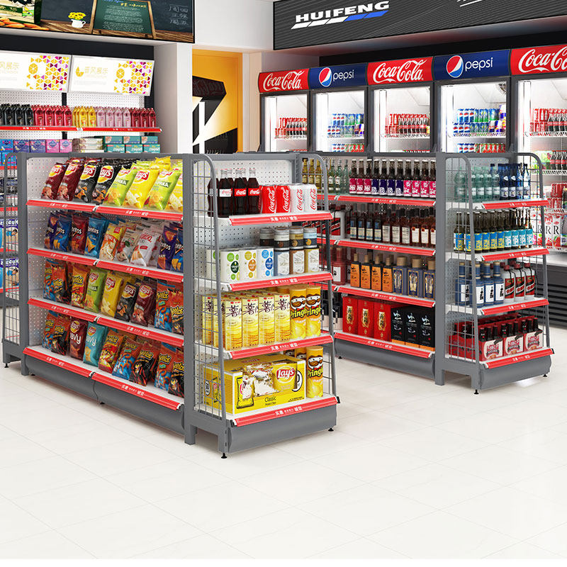 Supermarket Convenience Store Shelves Small Selling Department Stores Zero Food Shop Shelves Single-Sided Multifunctional Free Combined Shelves