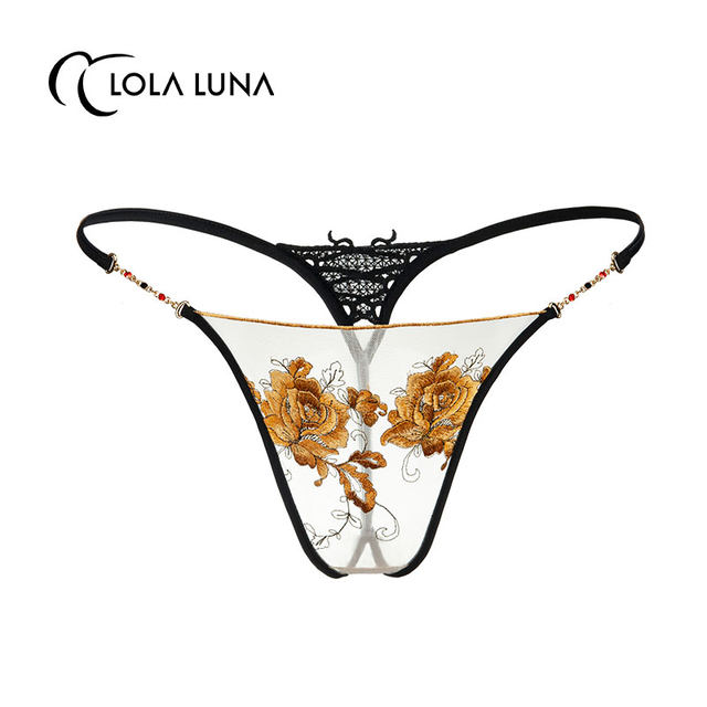 Summer new product LOLALUNA art underwear gold embroidery lace underwear women's daily style