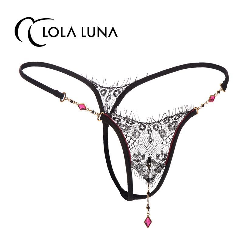 French LolaLuna underwear eyelash love] black lace fabric seamless buttocks underwear women