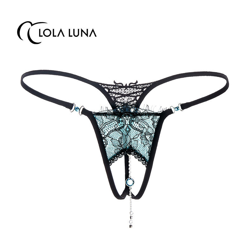 French LolaLuna (Scarlett's Secret) blue lace fabric underwear women's seamless