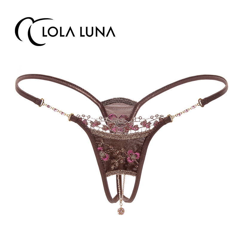 French LolaLuna art underwear Baroque princess] lace embroidered underwear women skin-friendly and seamless