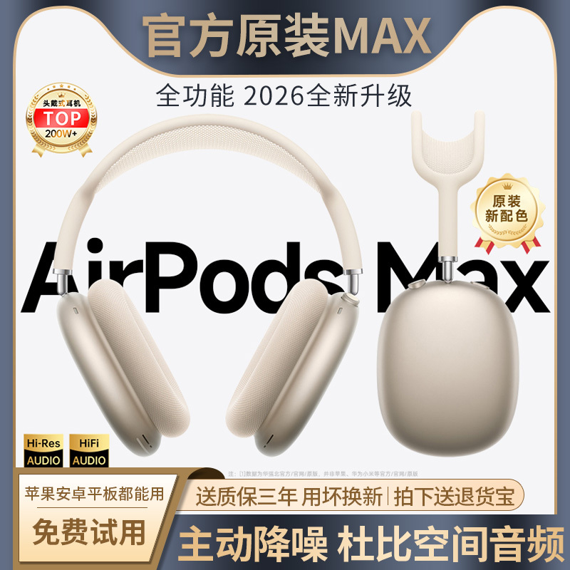 Huaqiangbei Promax2 Over-Ear Bluetooth Headphones 2026 New Model Suitable for Apple Iphone17 with Active Noise Reduction
