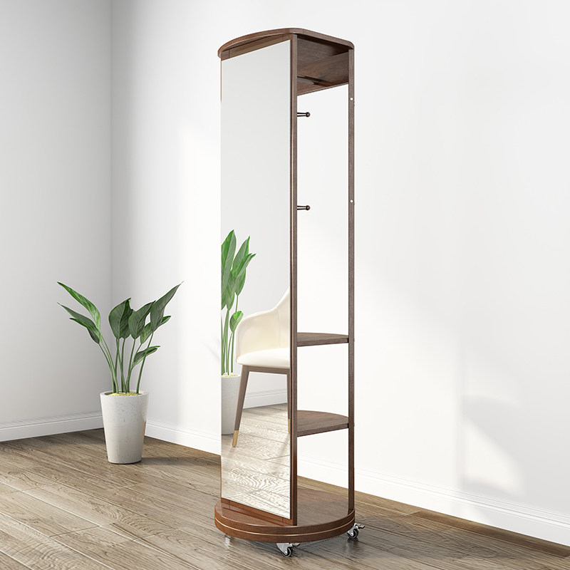 Solid wood dressing mirror hanging rack roller rotating mirror mirror wardrobe home mirror mirror all-body mirror