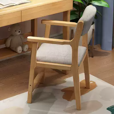 Pure solid wood children's learning chair Baby backrest chair Primary and secondary school students desk chair can be raised and lowered anti-humpback office chair