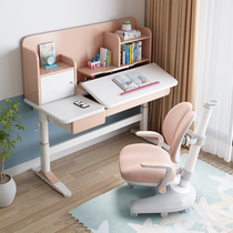 Carnival Garage children study table Shake Lifting Desk Solid Wood Desk Elementary School Students Writing Table And Chairs Suit