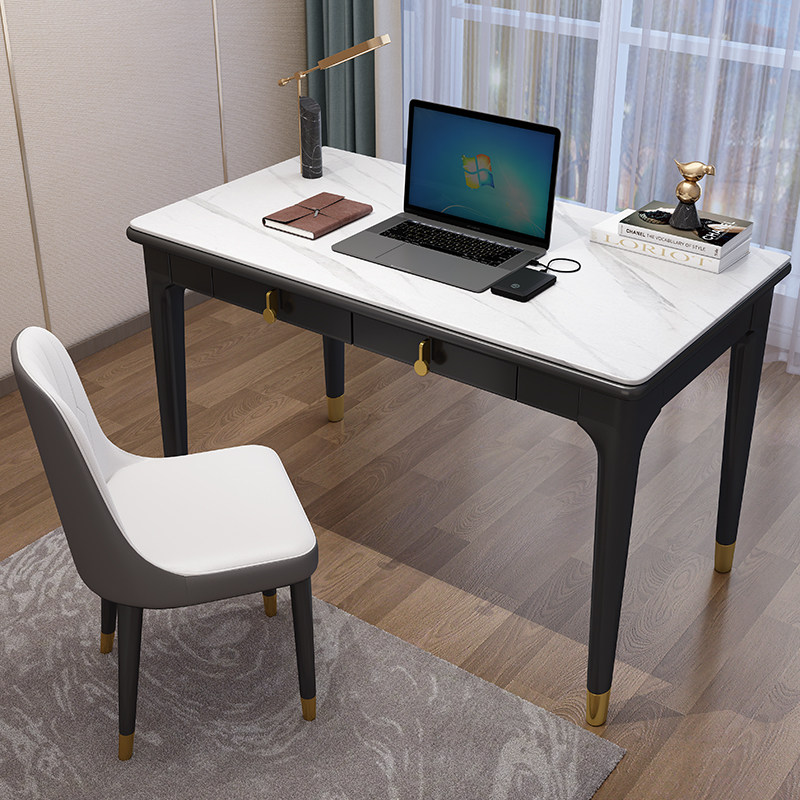 High-end extremely minimalist rock plate desk integrated notebook desk brief modern home light and luxurious desktop computer desk