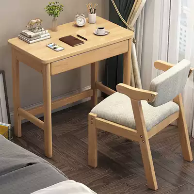 All solid wood desk Single 80cm Simple small junior high school student school desk Computer desk 6070 learning desk
