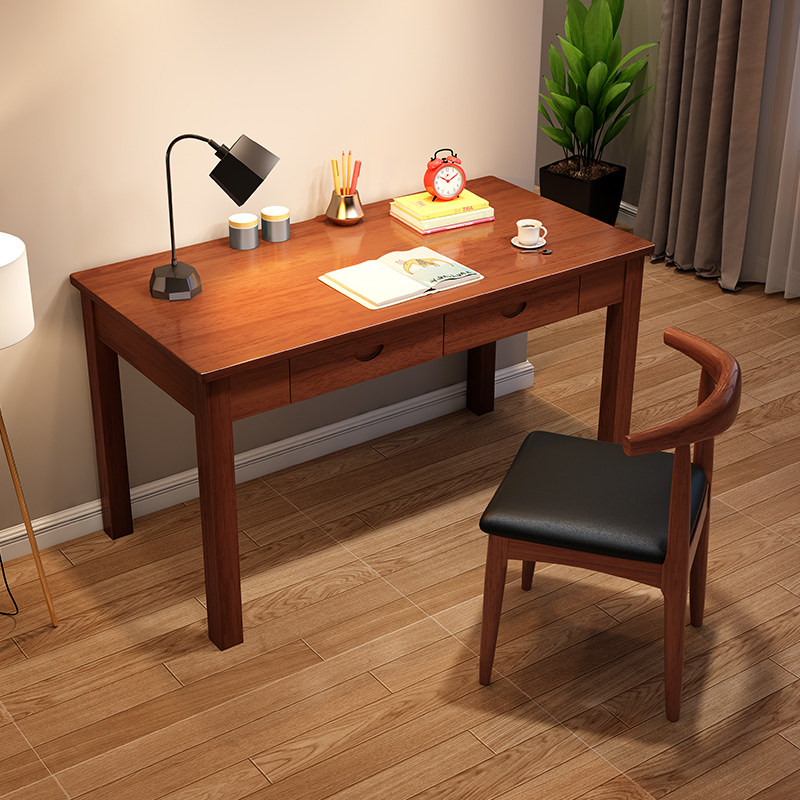 Chinese full solid wood desk bedroom primary and middle school students home desk small family type minimalist learning desktop computer desk