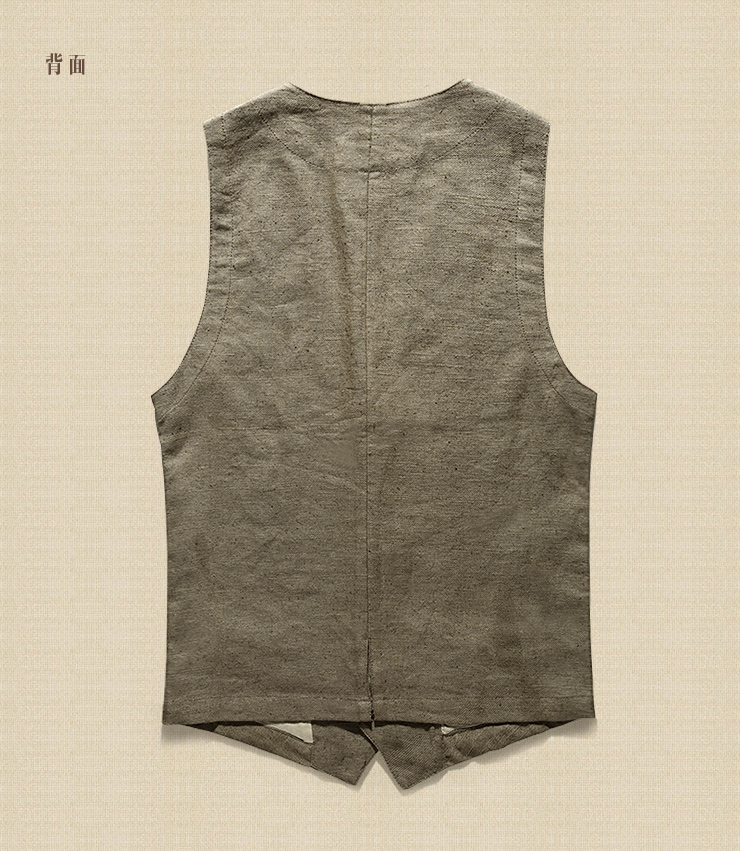 Mùa thu mới cho nam áo vest bằng vải lanh cho nam Áo vest vest vest trung niên