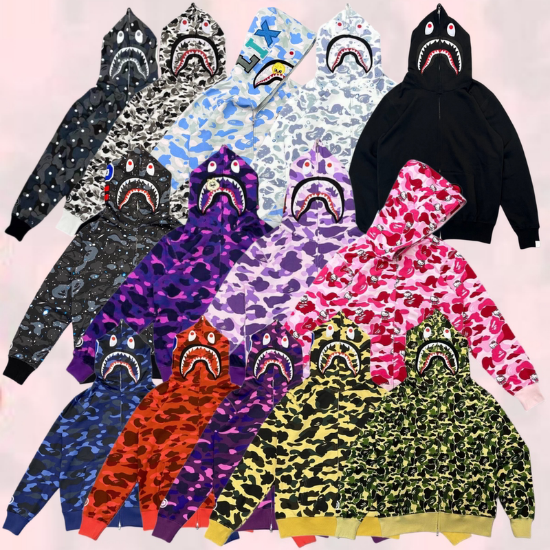 Trendy Brand 2026 Autumn and Winter New Camouflage Shark Jacket Unisex Loose Zipper Hoodie Sweatshirt Ahbmgb Trendy Brand 2026 Autumn and Winter New Camouflage Shark Jacket Unisex Loose Zipper Hoodie Sweatshirt Ahbmgb