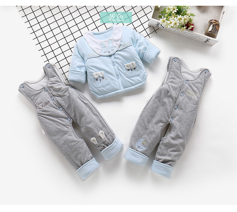 Ngay cả vườn mới bé yếm cotton phù hợp với bé mùa đông cotton ấm áp chàng trai và cô gái ra ngoài váy trẻ em hàn quốc
