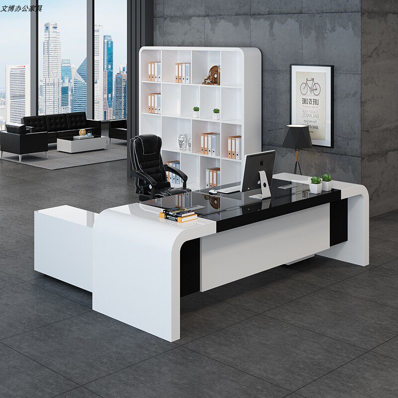 Wenbo paint office furniture boss table simple modern president table executive table table and chair combination white desk