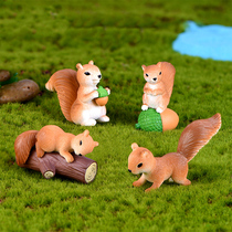 Creative Cute Cartoon Paparazzi Big Tail Squirrel Decorations Small Pendulum Pieces Moss Multimeat Mini Plants Apply