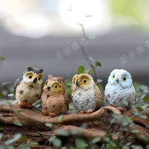 Lovely garden Mini plant moss multi-meaty micro landscape building with owl cartoon paparazzi decoration small hem