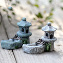 Micro-landscape bonsai flower pan moss fish tank Amphibian Creativity Plant Small Pendulum Piece Adornment Pool Towers
