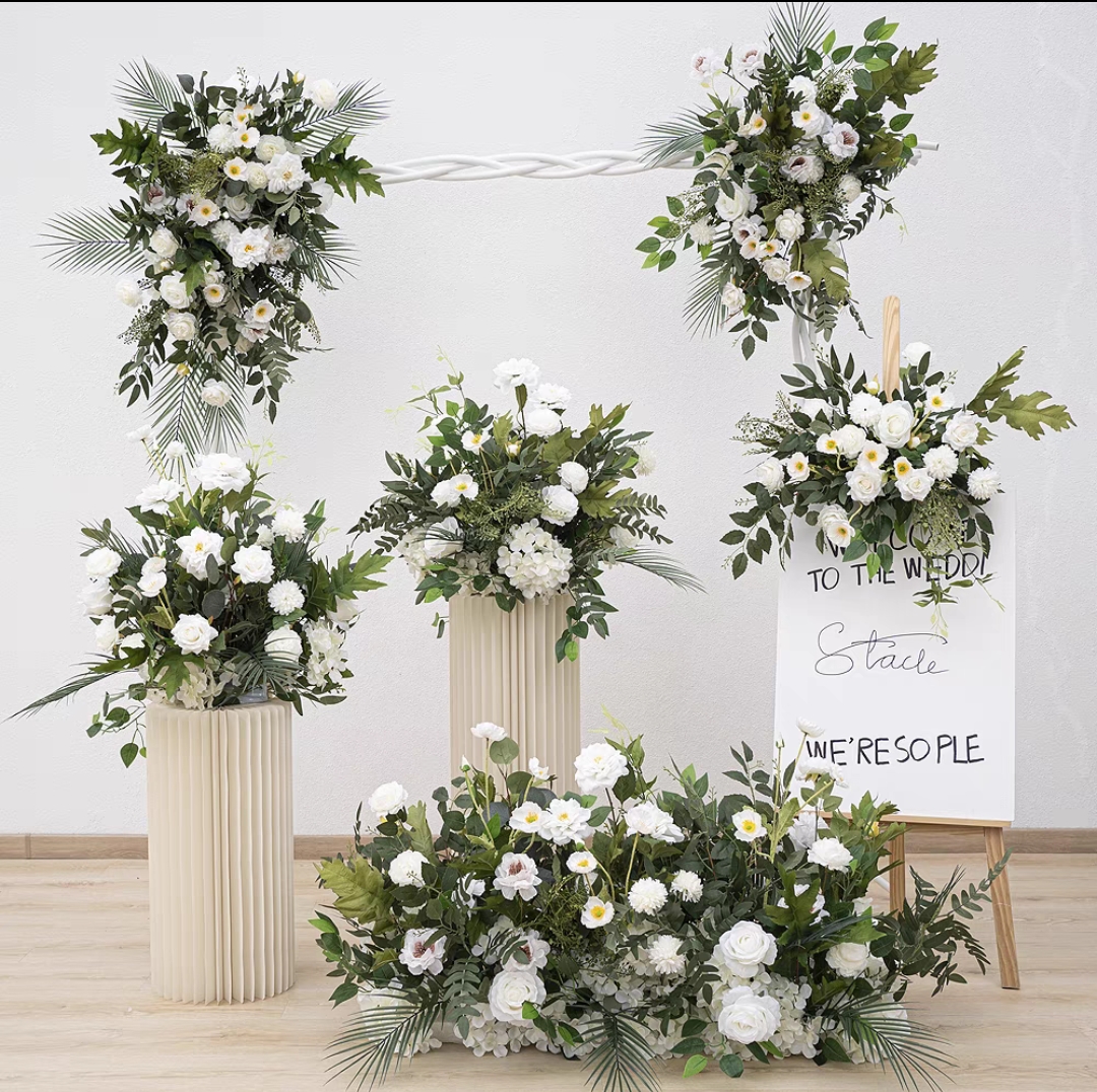 New Wedding Celebration Large Plot of Wedding Banquet Simulation of Silk Flowers Finished Decoration Flower Arrangement Set Road Leading Wedding Floral-Taobao