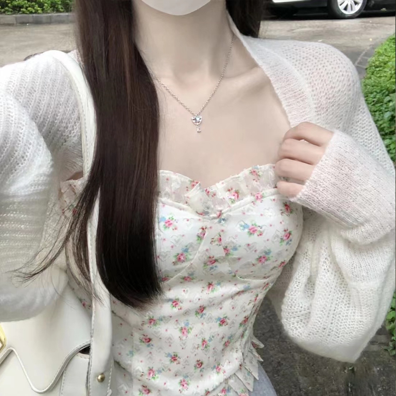 White Knitted Cardigan for Women, Summer Thin Style 2026 New Model, Outerwear Pure Desire Blouse with Textured Long-Sleeve Shawl Top White Knitted Cardigan for Women, Summer Thin Style 2026 New Model, Outerwear Pure Desire Blouse with Textured Long-Sleeve Shawl Top