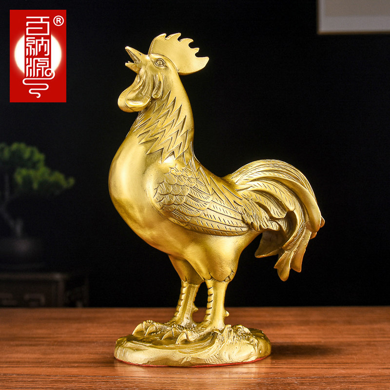 100 Natto Gold Chicken Pendulum Pieces Brass Rooster Furnishing Golden Chicken Handicraft Bronze Rooster With Big Rooster Gold Chicken Newspaper Xiao-Taobao