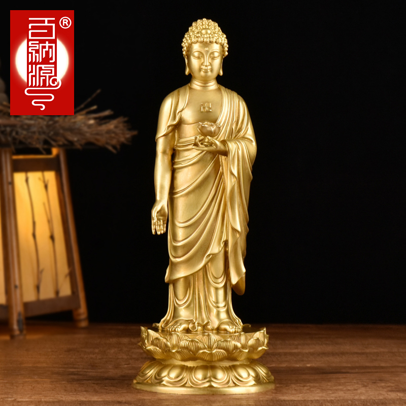 Bainayuan Amitabha statue standing like brass Nanwu Amitabha Buddha statue ornament is a pig, a dog, the life Buddha