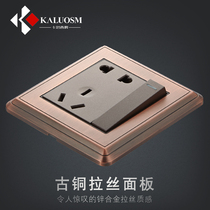 Carlosim high-end switch socket one open 5 five-hole power socket luxury villa hotel switch type 86