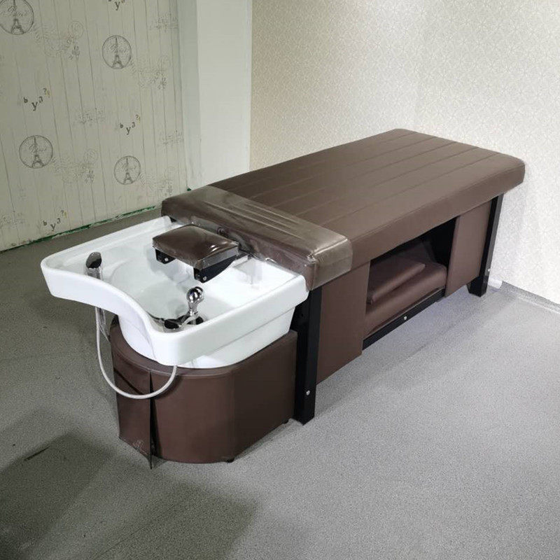 Beauty Beauty Hair Thai Style All Lying Wash Head Bed Upscale Ceramic Basin Raised Hair Hydrotherapy Pushback Integrated Flushing Head Bed