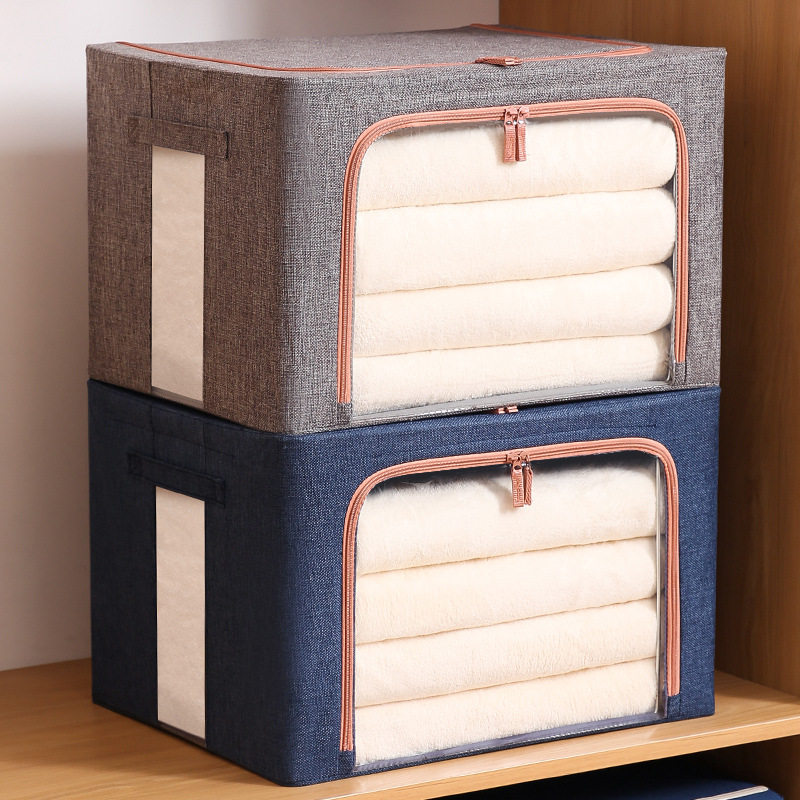 Cotton clothes container clothes clothes moved and decorated boxes folded wardrobe dormitory storage basket bag household