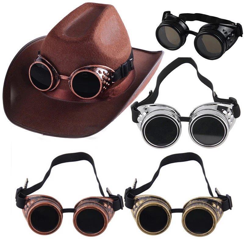 Halloween Steampunk Goggles Gothic DIY Cycling Goggles Imitation Metal Retro Goggles Cosplay Props