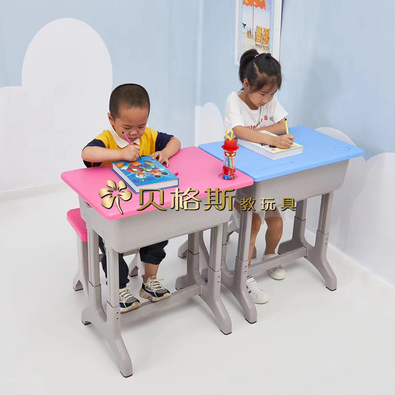 Kindergarten Study Desk Children Desk Writing Desk Class Table And Chairs Suit Pre-school Table And Chairs Can Lift Thickened Plastic-Taobao