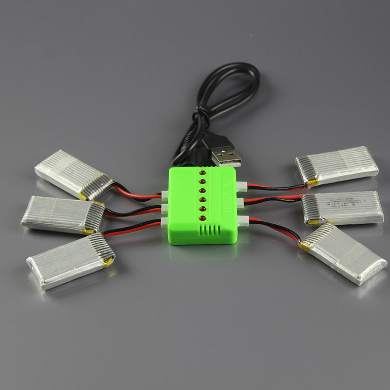 JJ1000 small four-way 400MAH large capacity lithium battery technology hummingbird F180 3 7V multi-charge charger
