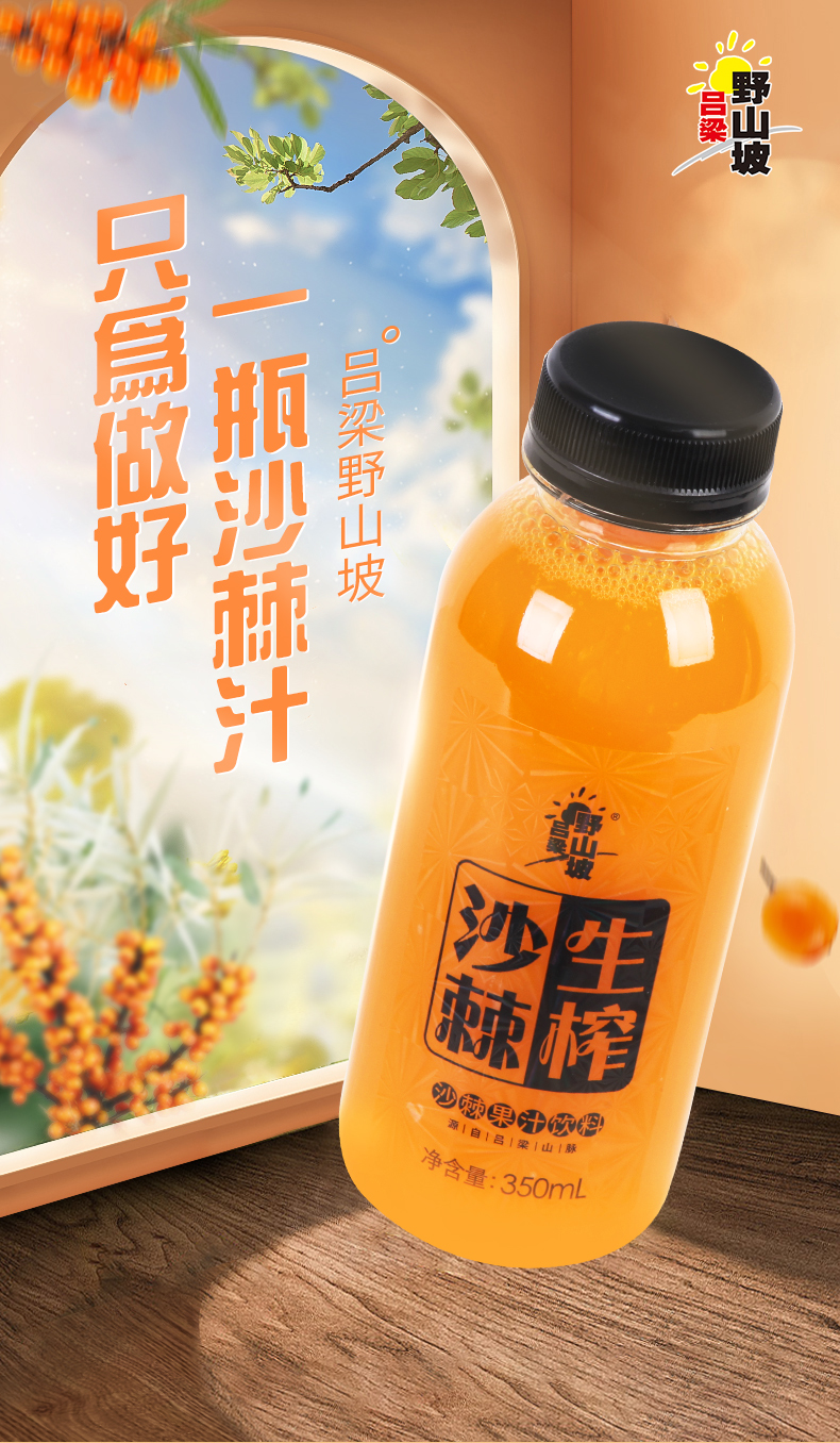 吕梁野山坡 沙棘饮料整箱350ml*8瓶 图1