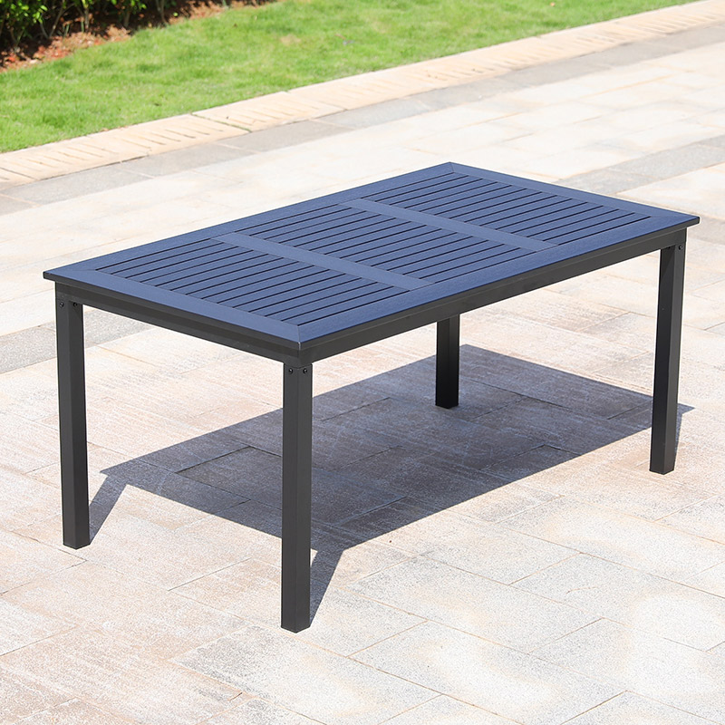 Outdoor long table Garden iron cafe leisure courtyard outdoor balcony square table anti-corrosion wood plastic wood rice table