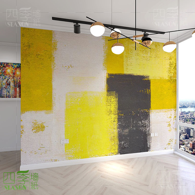 Nordic Art Oil Painting Wallpaper Watercolor Abstract Graffiti Restaurant Bedroom Art Studio Background Geometric Wallpaper Net Red