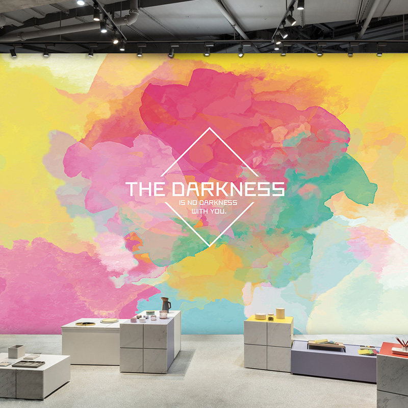 北歐水彩漸層壁紙抽象油畫服裝美甲店舞蹈室背景網紅塗鴉藝術壁紙