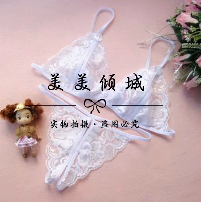 Explosive sexy thong nữ sexy vô hình t quần ren trong suốt đồ lót bra rỗng ba điểm phù hợp do lot nu